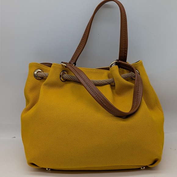 Michael Kors Sun Yellow Marina Large Canvas Drawstring Tote Bag COA Incl. - Picture 5 of 16
